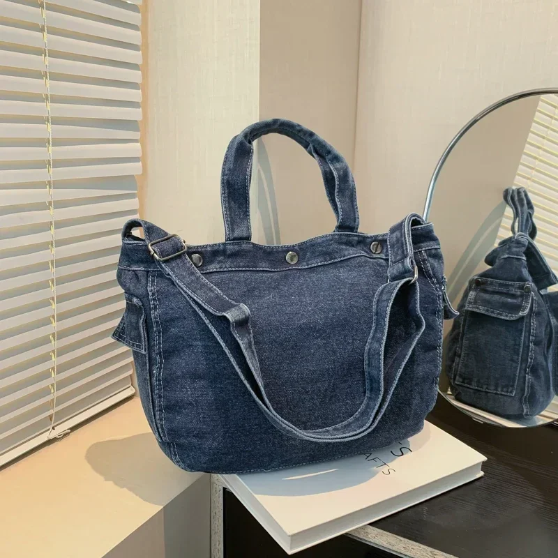 Cowboy Canvas Bag, dámska veľká kapacita dochádzajúce do ramien, jeseň a zimná nová všestranná taška, kabelka