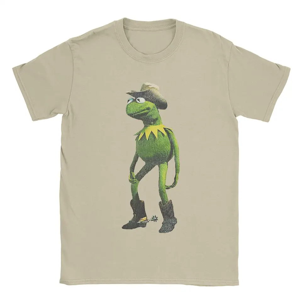 Cowboy Kermit Muppets T tričko pre mužov čisté bavlnené kreatívne tričká okrúhle tričko tričko s krátkym rukávom oblečenie 6xl