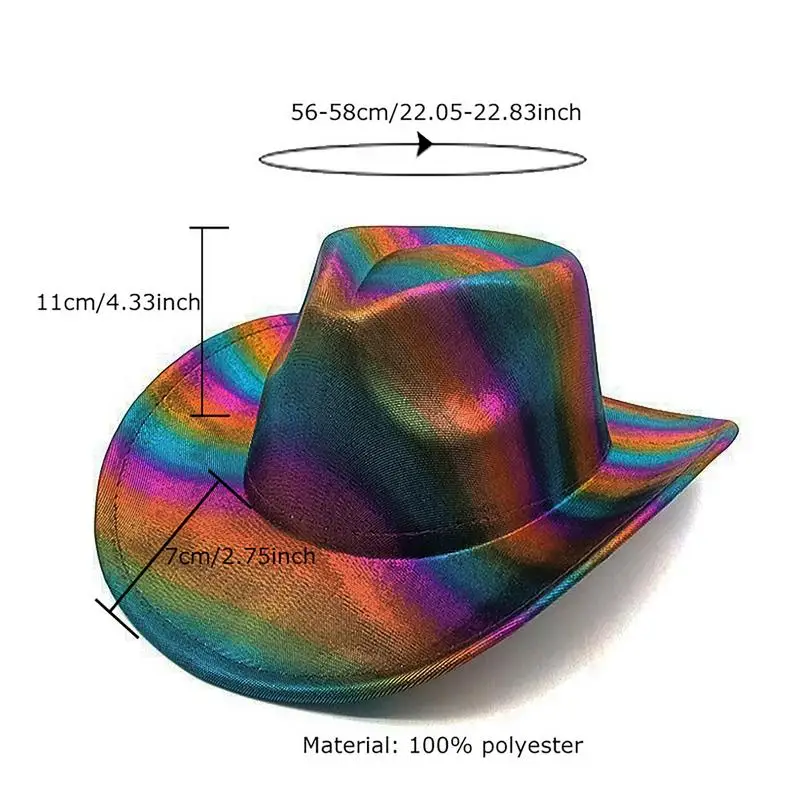 Cowgirl Cowboy klobúk iskrivé plážové klobúky široké okraj, západný klobúk farebné, západné kostýmy doplnky pre dámskych mužov