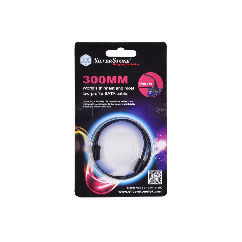 CP11 SATA kábel bočné 90 stupňov uhlového konektora SATA 6 GB/s 30 cm čiernej farby ultra tenké