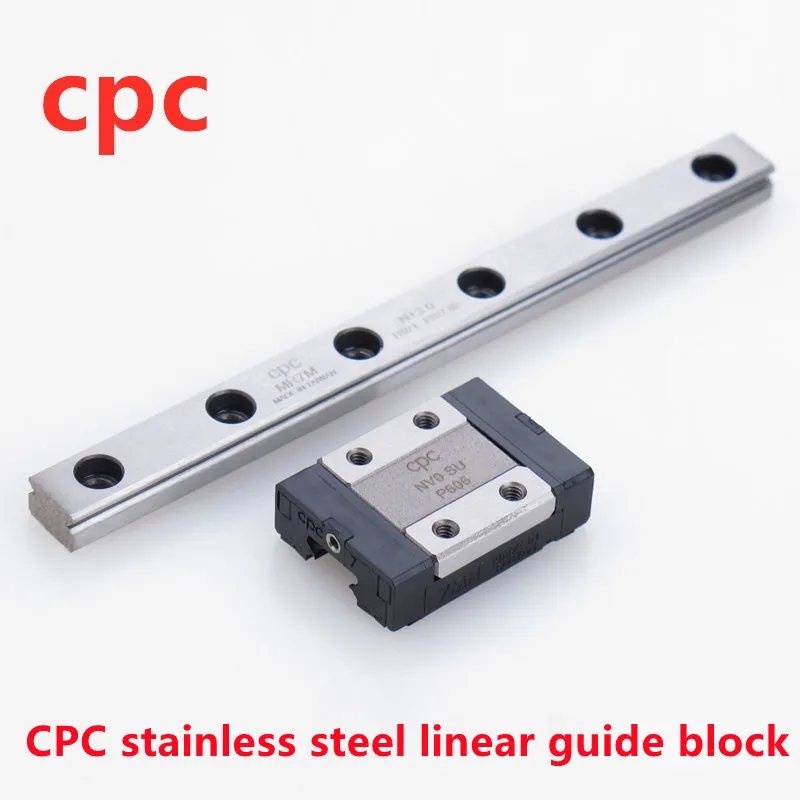 CPC Lineárny sprievodca Blok Originálny Taiwan z nehrdzavejúcej ocele MR9MN MR12MN MR9ML MR12ML Zhoda MR9M MR12M Lineárna koľajnica pre 3D tlačiareň CNC