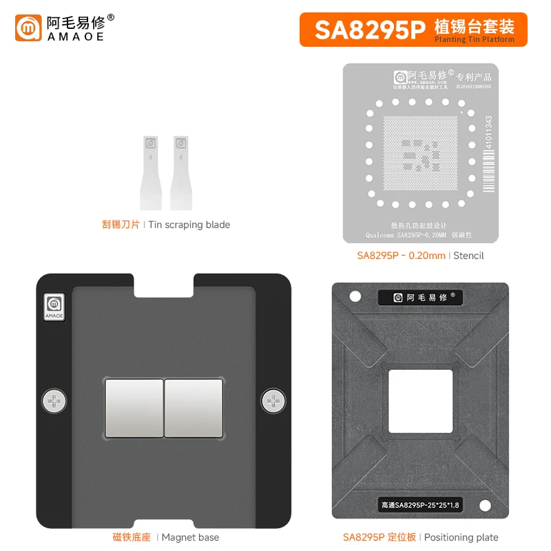 CPU Reballing Stencil Template Station pre vozidlo Qualcomm SA 8295, polohovacia doska s auta