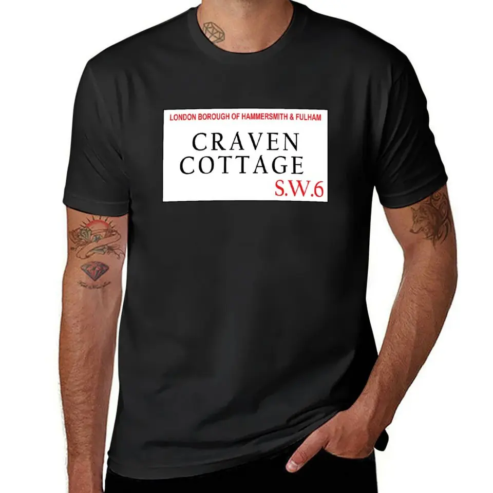 Craven Cottage Fulham SW6 Tričko Letné letné letné vrcholy Colné športové fanúšikovia pánske grafické tričká
