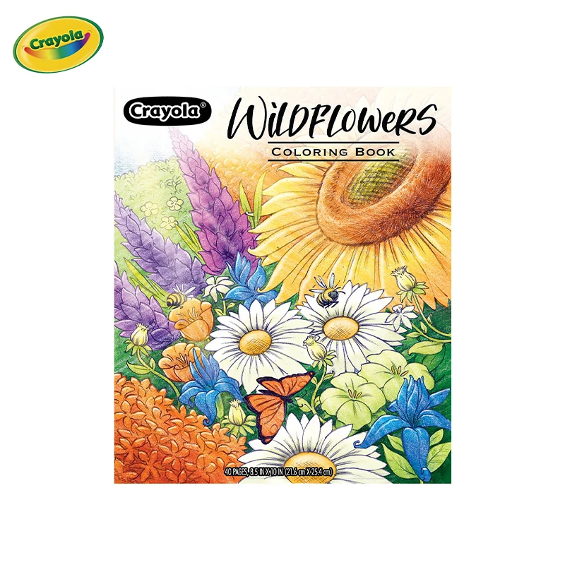 Crayola Wildflower Omaľovánka, 40 prémiových maľovankov pre dospelých, darček