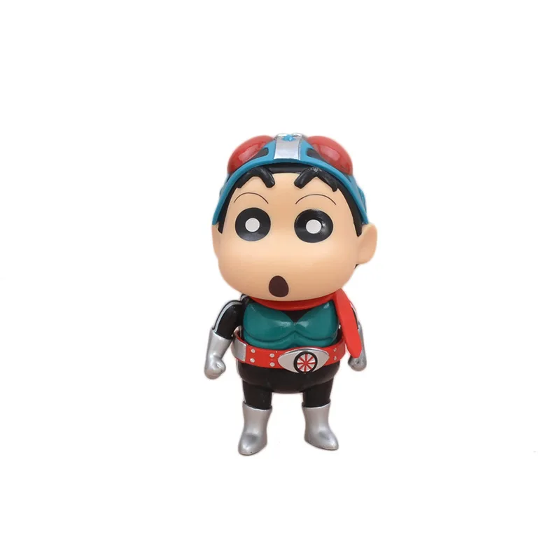 Crayon Shin-Chan Cos Kamen Rider PVC Action Action Figurine Desk Collectible Anime Model Hračky Figure Darček 12 cm