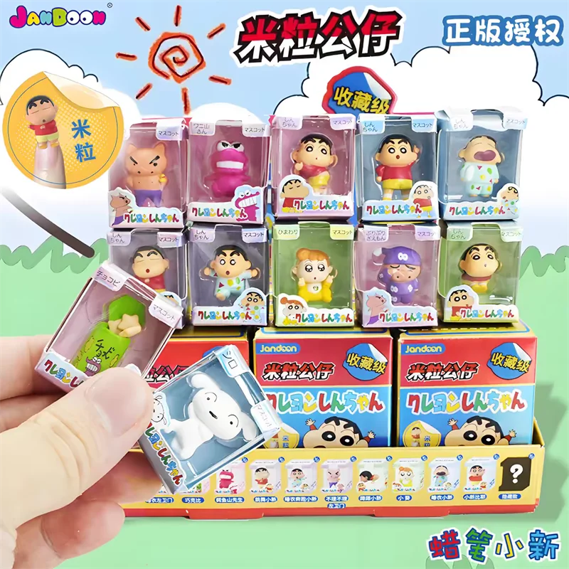 Crayon Shin Chan Rice Grain Series Blind Box Original Doll Ornament Mini roztomilý model periférne trendy hračky pre deti narodeniny darček