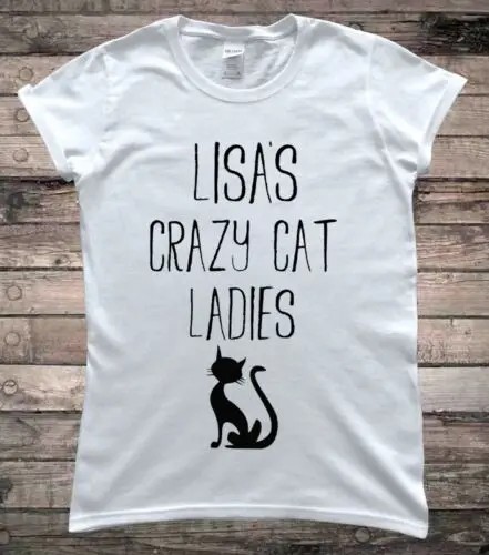 Crazy Cat Ladies Hen Party Prispôsobiteľné personalizované tričko