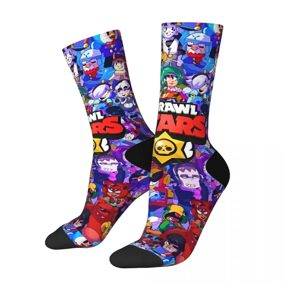 Crazy Design Brawling-Heros Team Basketball Socks Polyester dlhé ponožky pre unisex
