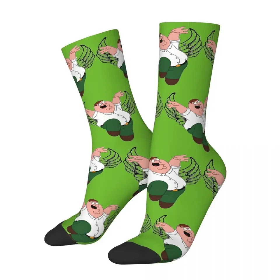 Crazy Design Famils ​​Guys Peter Griffin Basketball Socks Crew ponožky pre unisex priedušné