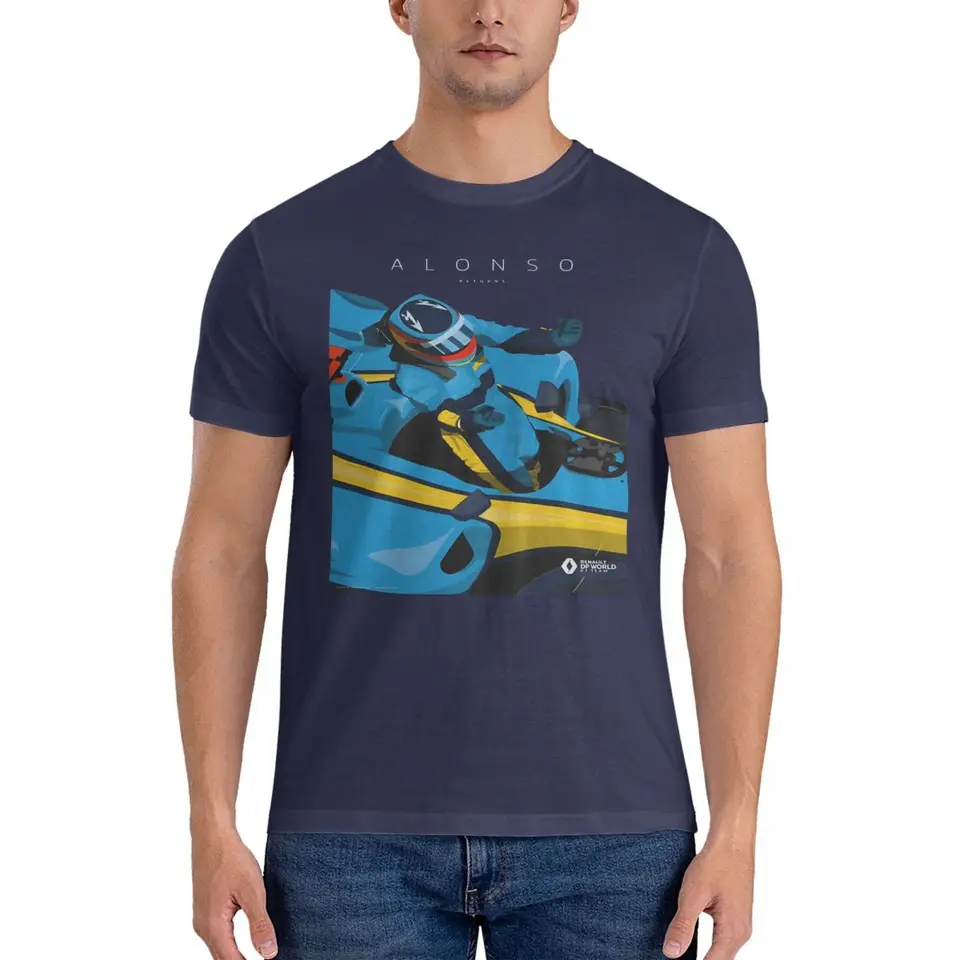 Crazy Fernando Alonso oslavuje tričko pre mužov krk posádka 100% bavlnené tričká Fernando Alonso s krátkym rukávom 4xl oblečenie 4xl