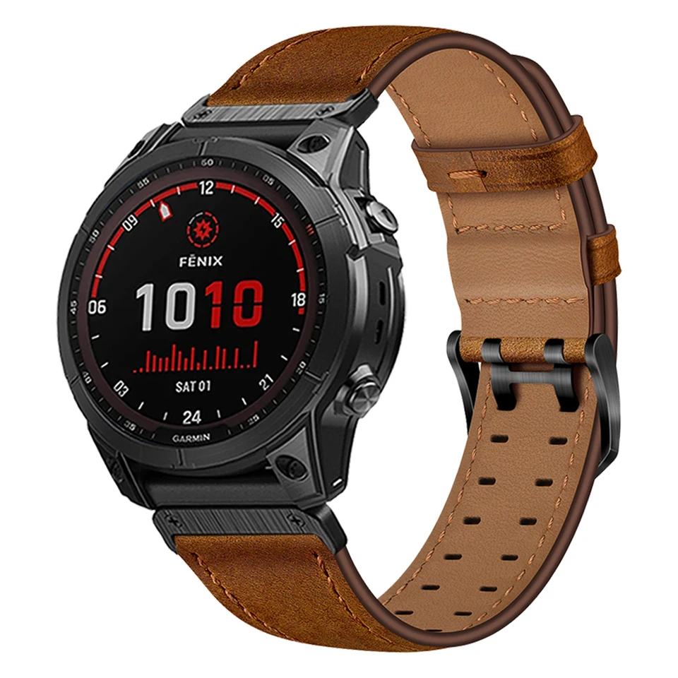Crazy Horse Leather Watch Band pre Garmin Fenix ​​7x 6x Pro 5x Plus/Enduro/zostup Mk2 Mk2i Strap QuickFit 26mm Watchband náramok
