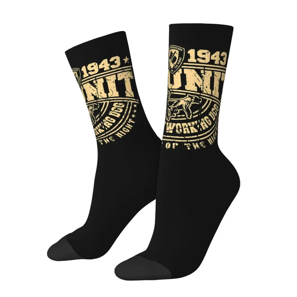 Crazy Sock for Men K9 Jednotka vojenský pracovný psík psí psí hip hop hop vintage božský a odvážny policajný pes šťastná kvalita chlapcov posádka ponožky