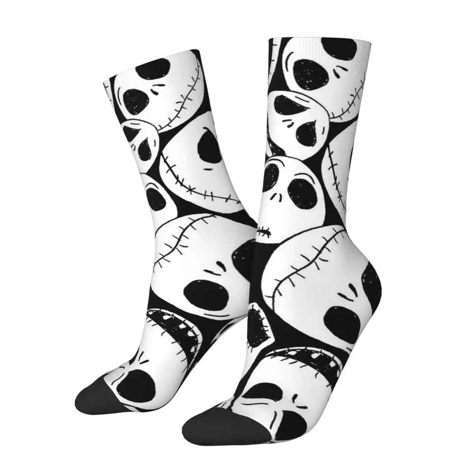 Crazy Sock for Men Pattern Halloween Hip Hop Hop Harajuku Skeleton Skull Lube Bone Pattert Tlač chlapcov posádka Sock Príležitostný darček