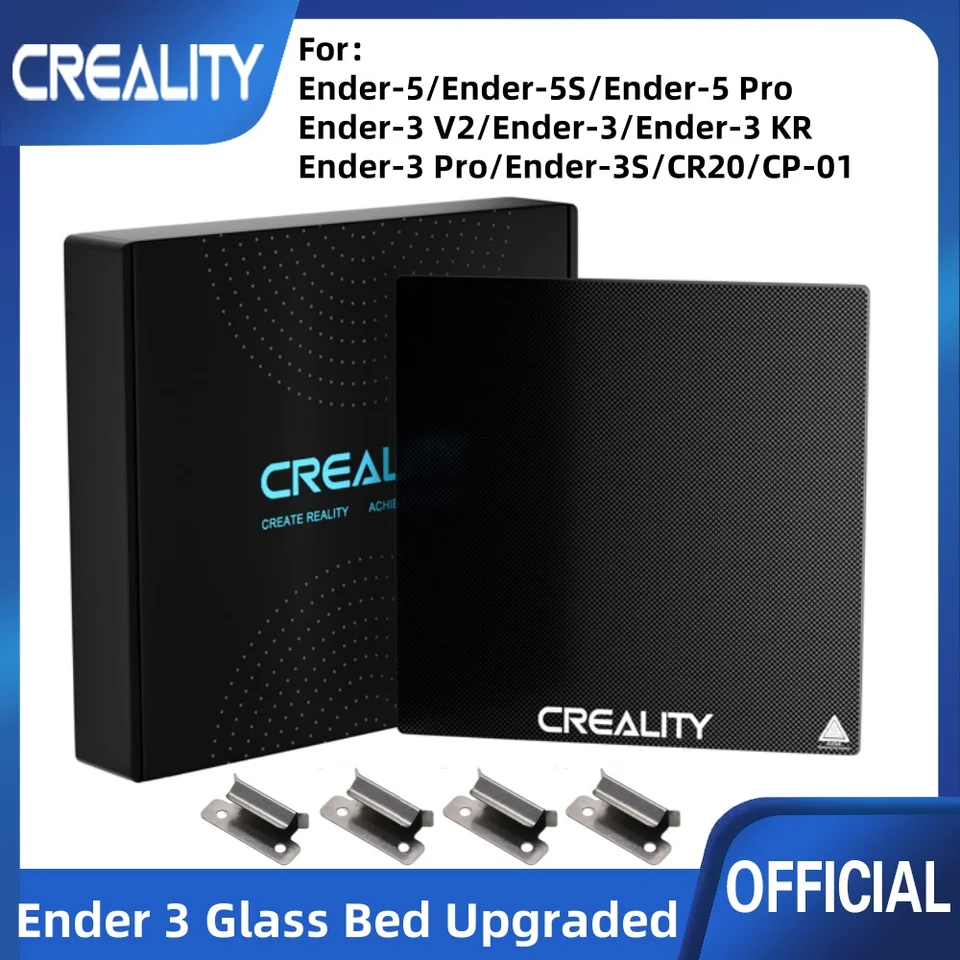 Creality Ender 3 Pro Glass Baliep Modernizovaný 3D tlačiareň Zemná sklenená doska Zostavenie povrchu 235x235x4mm pre ender-5 Pro/ender-3 V2
