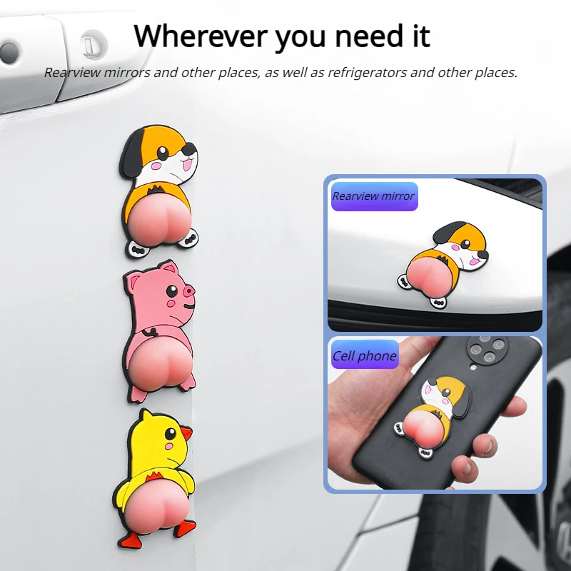 Creative Butt Stuety Auto Anti-Collision Gumer Anti-Cuts Body Door 3D broskyňa zadok vtipné nálepky dekorácie
