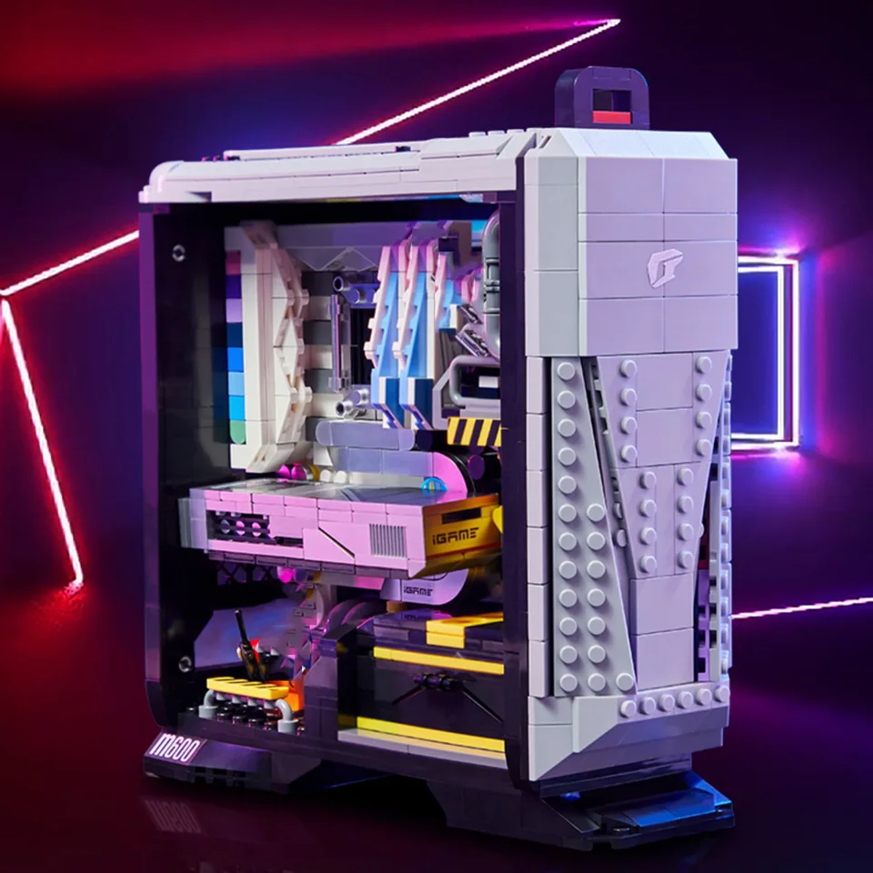 Creative Igame M600 MOC Build Block Block Game Host Host Factory Zhromaždenie modelových figúry tehly Hračky Zbierka s svetlom