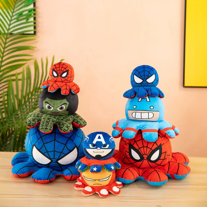 Creative Marvel Avengers Doll Iron Man Spiderman Hulk Thanos Octopus Cartoon Captain Captain America Hobby Toy