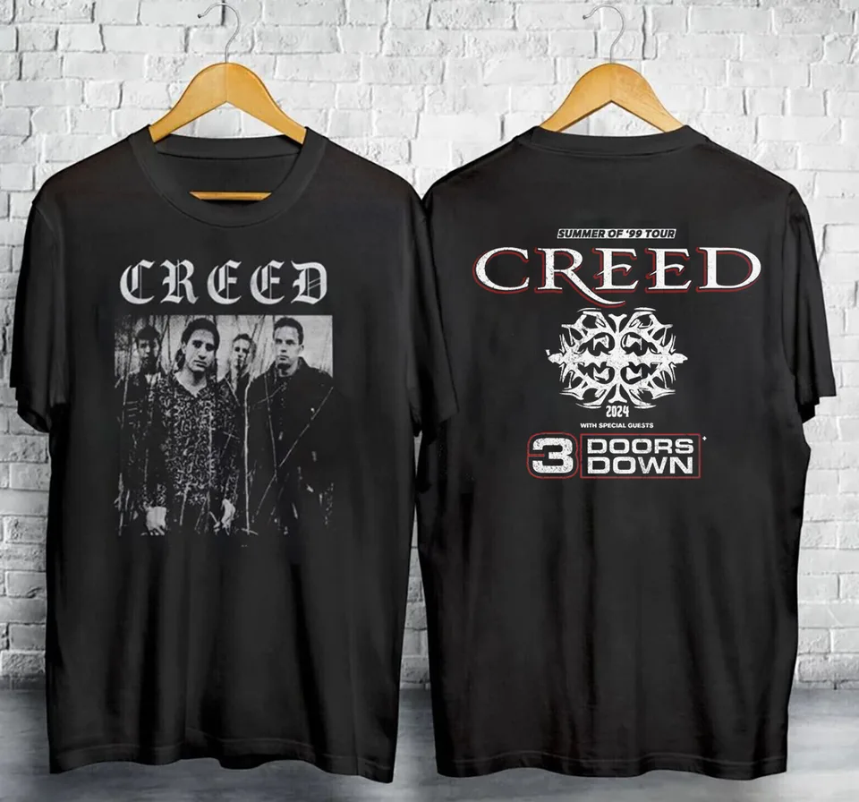 Creed Band Summer of 99 Tour 2024 koncertné tričko Cotton Plno Stife AL244