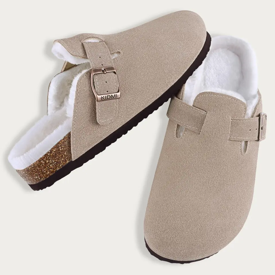 Crestar Dámska kožušina s kožušinami Suedom Suedom zimné teplé fuzzy korkové stopy mules unisex kravy Suede zemiakové topánky Podpora Drop Doprava