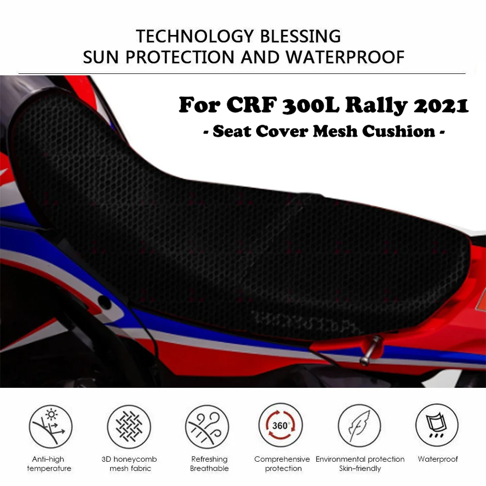 CRF300L Príslušenstvo 3D priedušný kryt sedadla pre Honda CRF 300L 2021 CRF300 L vankúš na ochranu proti škrabke