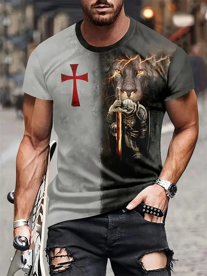 Cross Warrior s levou tlačou módy pohodlie pánske tričko vonkajšie ulic