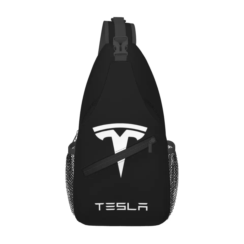 Crossbody Sling Bag T-Teslas Logo s malým batohom na rameno na rameno na turistiku na turistiku cyklistickú cyklistiku