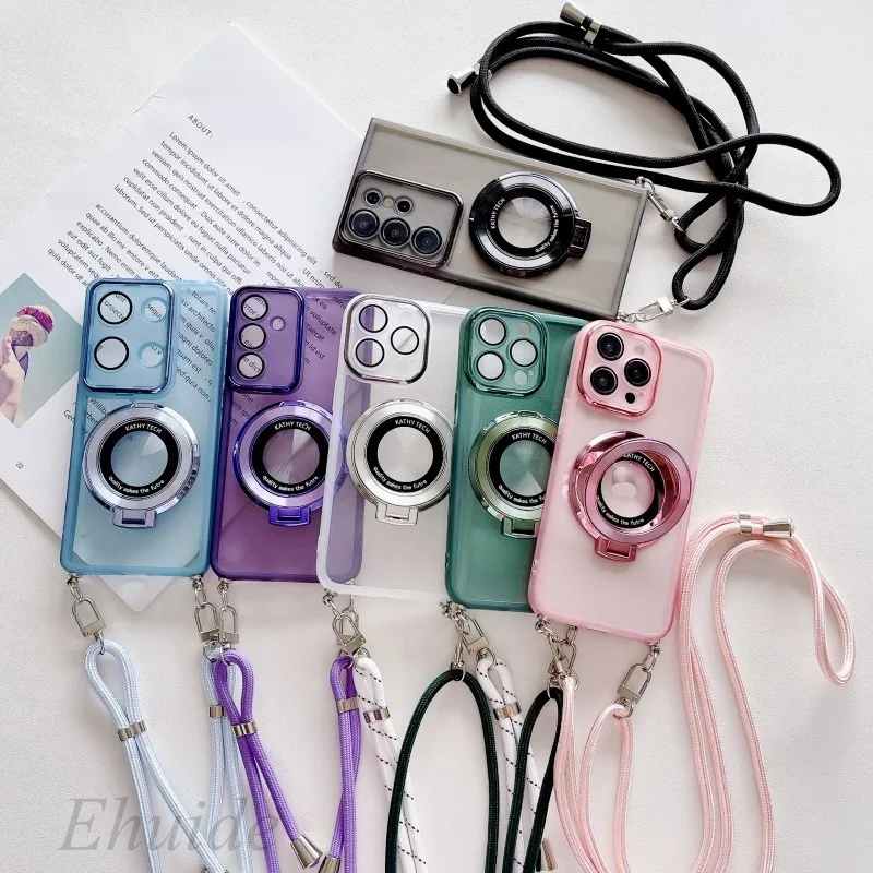 Crossbody Strap Lanyard puzdro pre Xiaomi POCO F6 X6 M6 X5 F5 Redmi Poznámka 13 Pro Plus 12 13C 12C Magnetický bezdrôtový kryt nabíjania