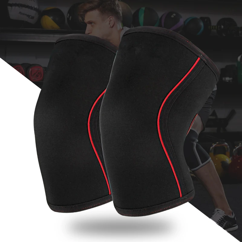 Crossfit koleno vankúšiky kompresia 7 mm neoprénové športové koleno koleno squat drep vzpieranie tlaku pod tlakom koleno rukávy Ženy Men dospievajúci zvyčajné