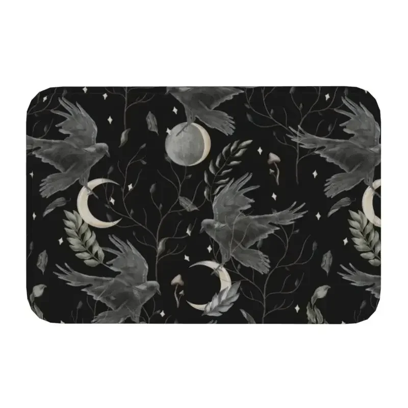 Crow Moon predné podlahové dvere Vstup do rohože vnútorné halloween strašidelné čarodejnice kuchynská kúpeľ