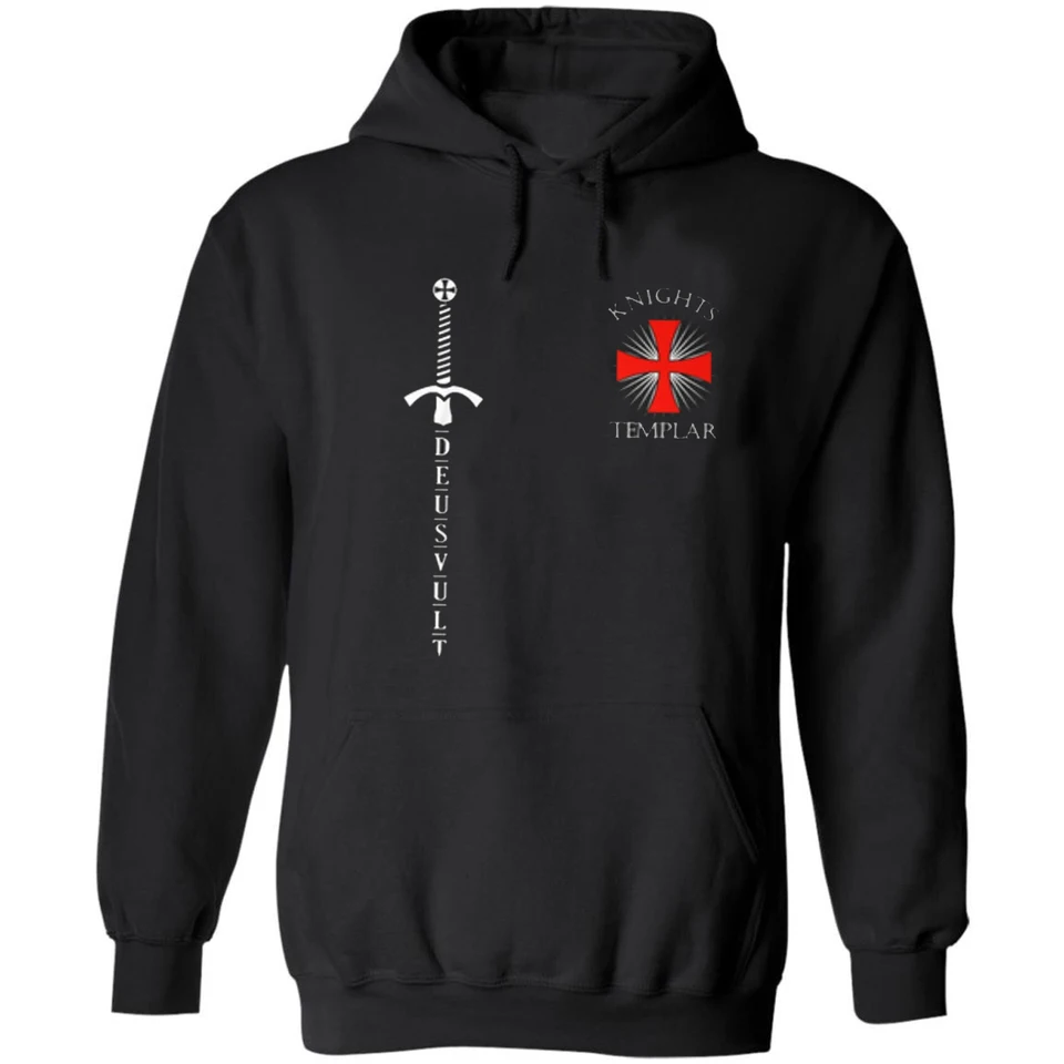 Crusader krížový symbol Deus Vult Sword Knights Templár Pullover Hoodie Nové 100% bavlna Pohodlné príležitostné pánske mikiny