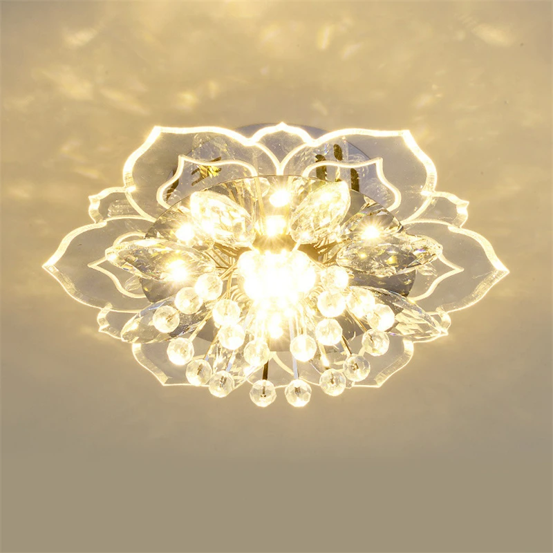 Crystal Lamp Stropné svetlá kvety luster pre obývaciu izbu dekorácia vnútorné osvetlenie koridorové lampy farebné svietidlá