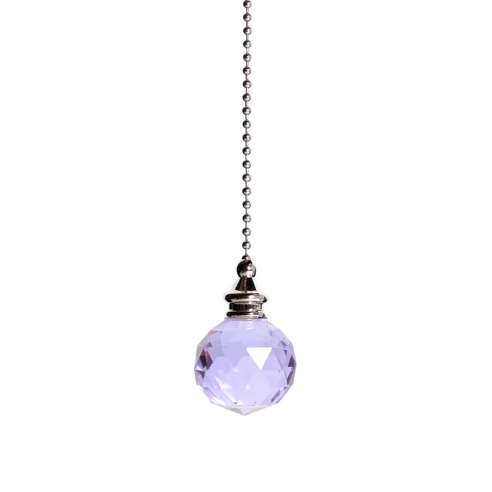 Crystal Pull Chain Dekorative pre stropné svetlo reťaz ventilátora dekorácie čistá kryštálová guľa Prívesok Domáce veterné zvonkohry zavesené dekorácie