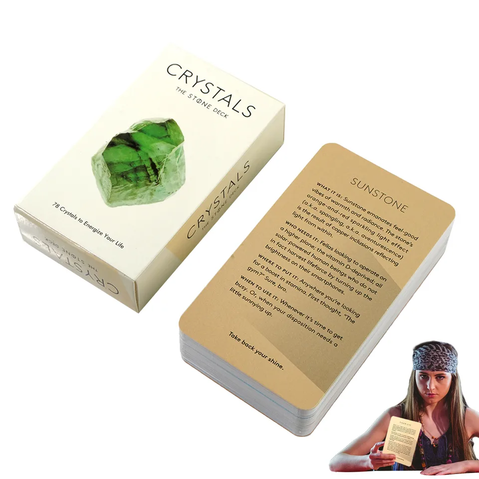 Crystal Tarot Cards 78 Tarot Cards pre začiatočníkov Tarot karty nastavené pre začiatočníkov pre dospelých pre deti cestovná angličtina Verzia angličtiny