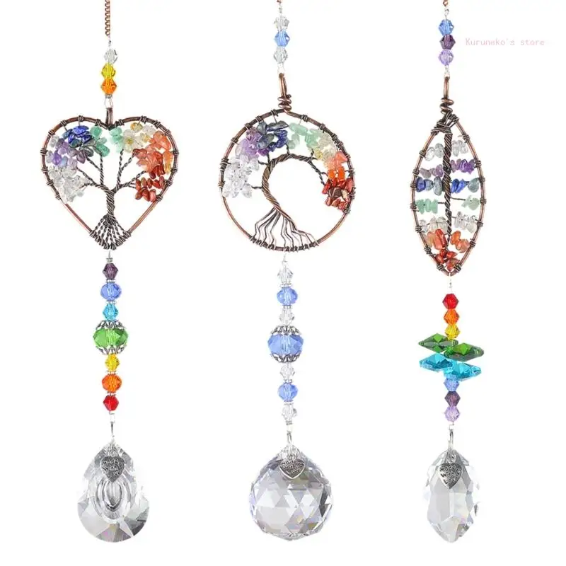 Crystal Tree Life Suncatchers Window Car Wall zavesenie ozdoby pre domácu záhradu