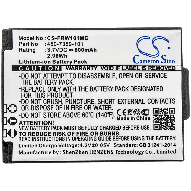 CS 800 mAh batéria pre Frontrow 450-7359-101 FR Nositeľný životný štýl Juno ISM-01 ITM-01 Pendant Microfón