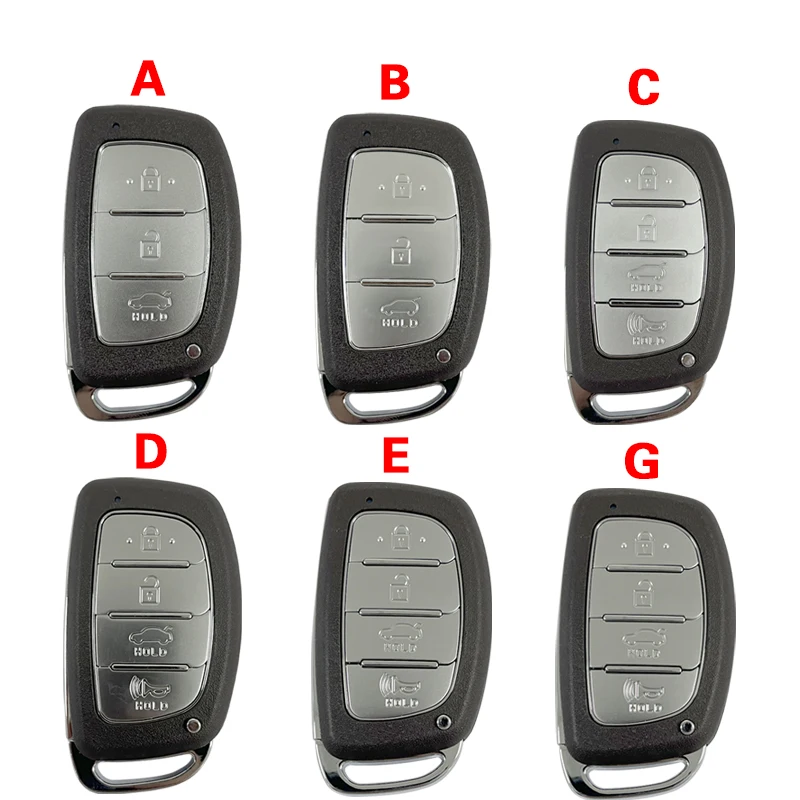 CS020060 Aftermarekt Key Shell 3/4 Button pre Hyundai Remote Smart Key Cousing Výmena vozidla Kľúč