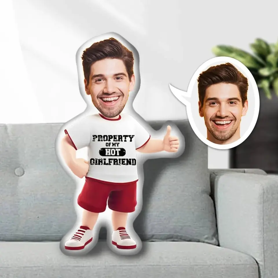 Cuddle Buddy Vlastný vankúš na tvár, vankúš s horúcou priateľkou tvárou vankúšom, tvárou vankúš na vankúš