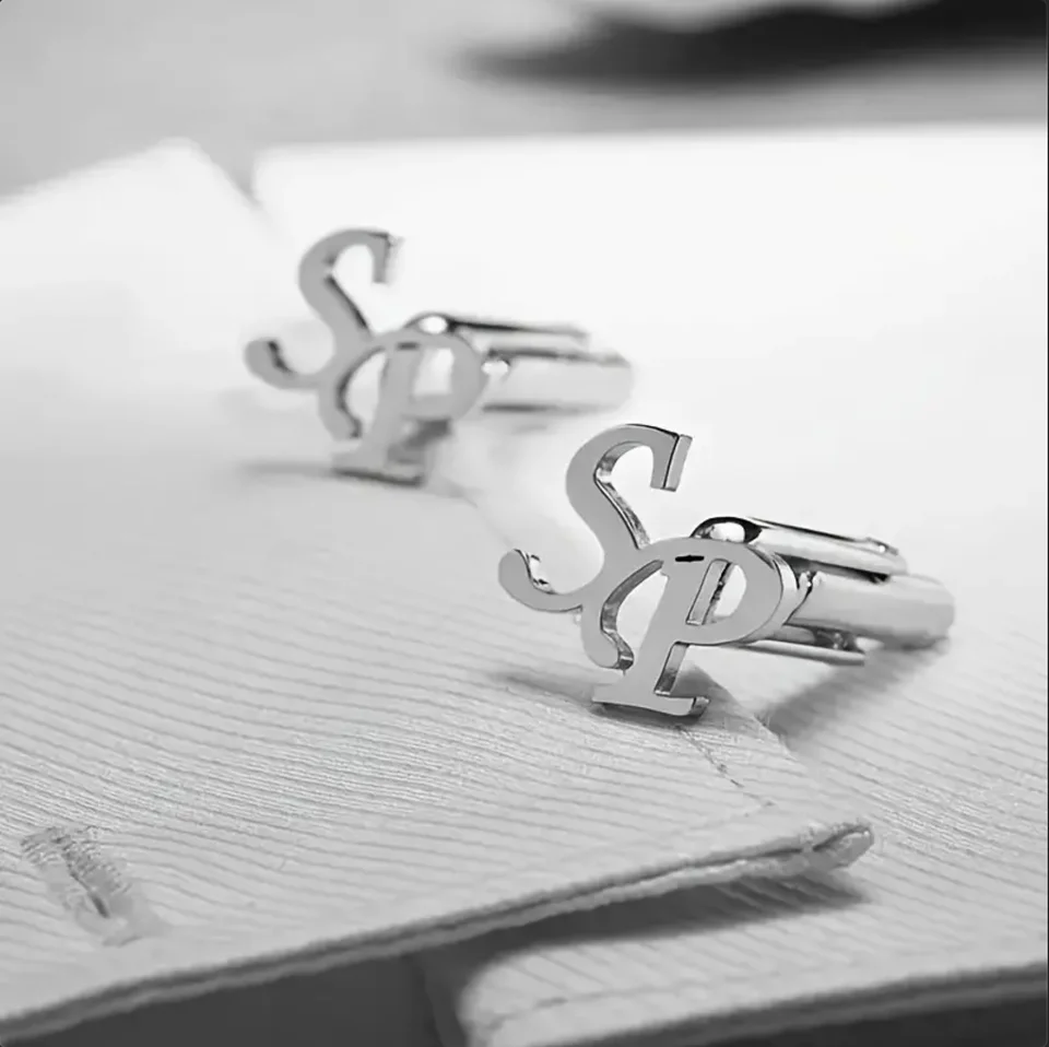Cufflinks for Men, Personalizované meno Cufflinks, Cufflinks z nehrdzavejúcej ocele, darček pre manžela, darček na Valentína