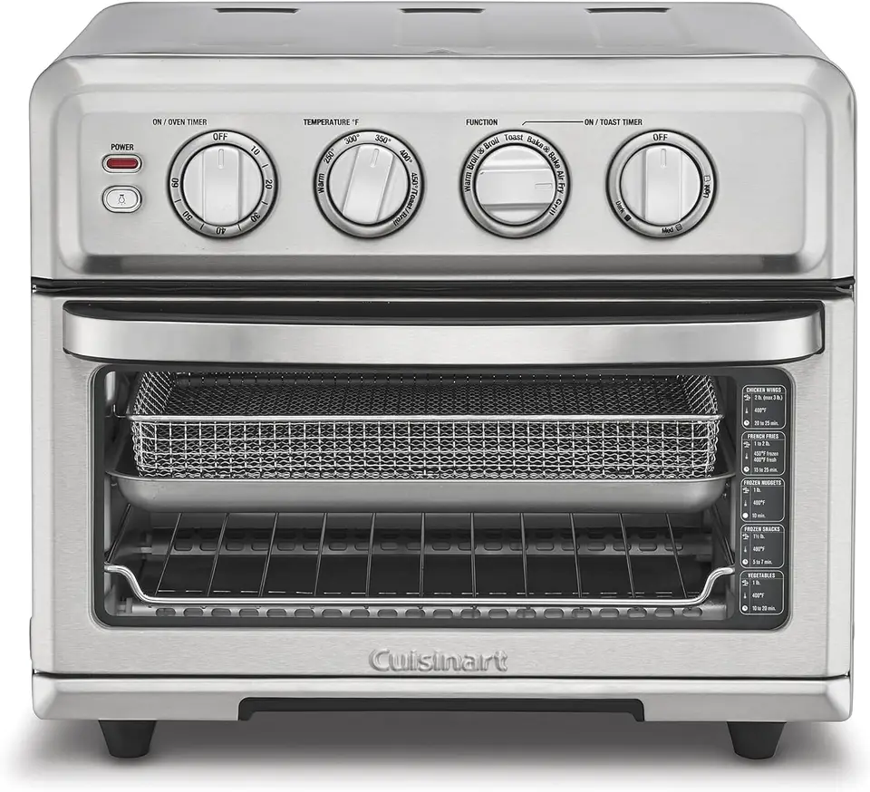 Cuisinart Air Fryer + konvekčná hriankovacia rúra, 8-1 rúra s pečením, grilom, grilom a teplou možnosťou, nehrdzavejúcej ocele, TOA-70
