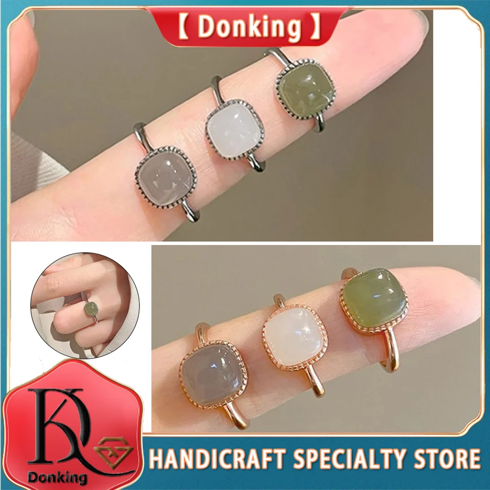 Cukor Cube Ring Imation Jade Fashion Sweet Fing Rings pre ženy jednoduché párty šperky Nový rok darčeky nastaviteľný otvorený prsteň