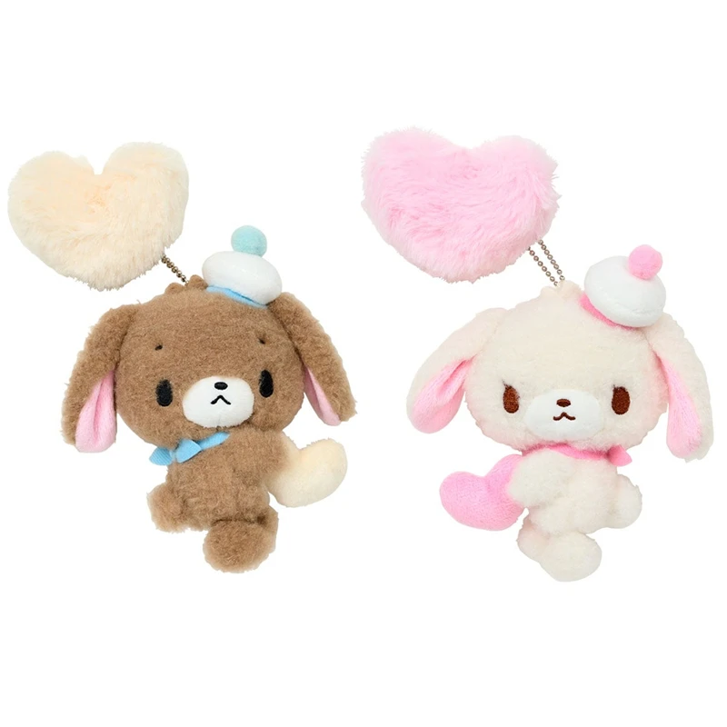 Cukorbunnies maskot plyšový keychain keychain shirousa kuousa nadýchané srdce roztomilý kawaii taška keychain