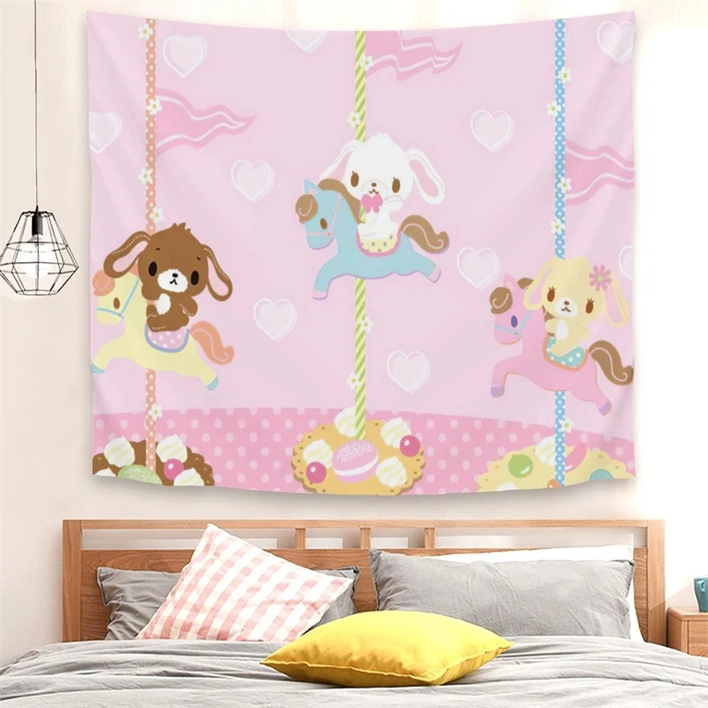 Cukorbunnies tapisérie karikatúra kawaii stena zavesenie pre spálne tapisérie plagátu prikrývka vysoká škola internát domáce dekorácie pre ženy