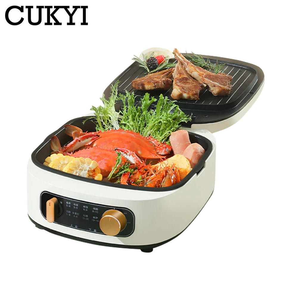 Cukyi zavesené obojstranné vykurovacie pečenie Pan Pan Elektrická panvica Automatická pizza palacinka BBQ výrobca grilovací stroj 220V
