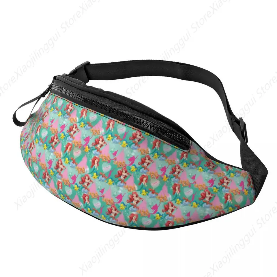 Custom Casual Princess Ariel Comic Fanny Pack pre bežecké ženy Muži Malú morskú pannu Crossbody Waist Bag Pleast Peniaze Peniaze