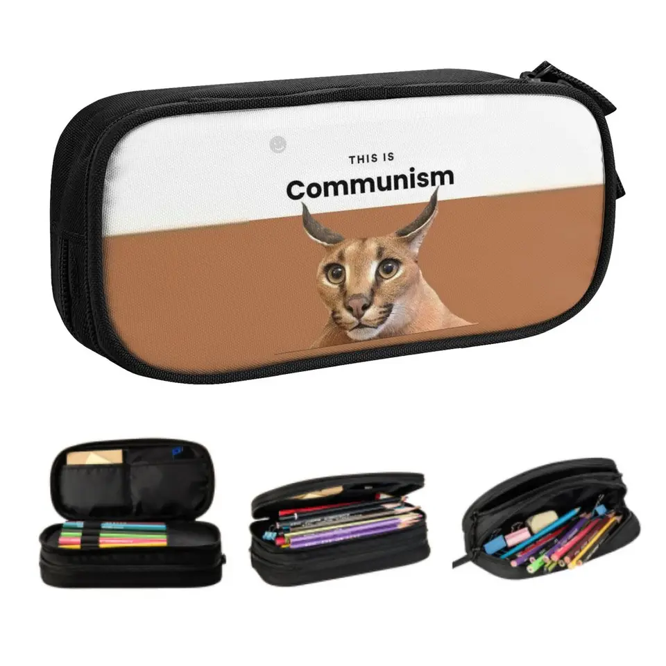 Custom Communizm Floppa Puzdro pre chlapcov Gilrs veľká kapacita Gosha Meme Pen Box Bag Stackery