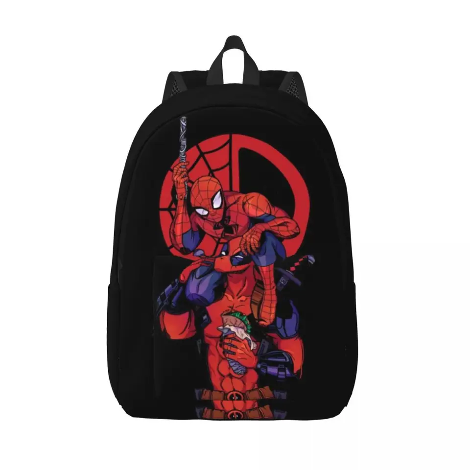 Custom Deadpool a Spiderman Canvas Backpacks Ženy Men Základné bookbag pre školské tašky