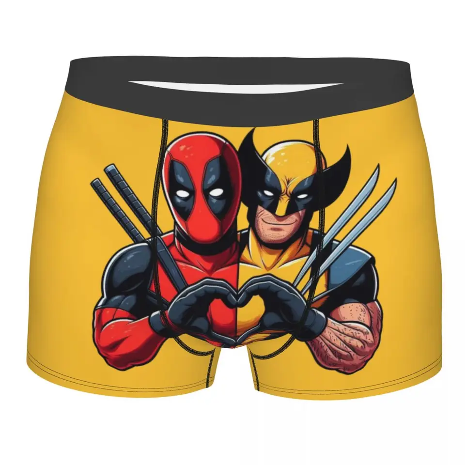 Custom Deadpool a Wolvierine Best Friends Boxer Shorts pre mužov 3D tlačené karikatúry spodné prádlo nohavičky