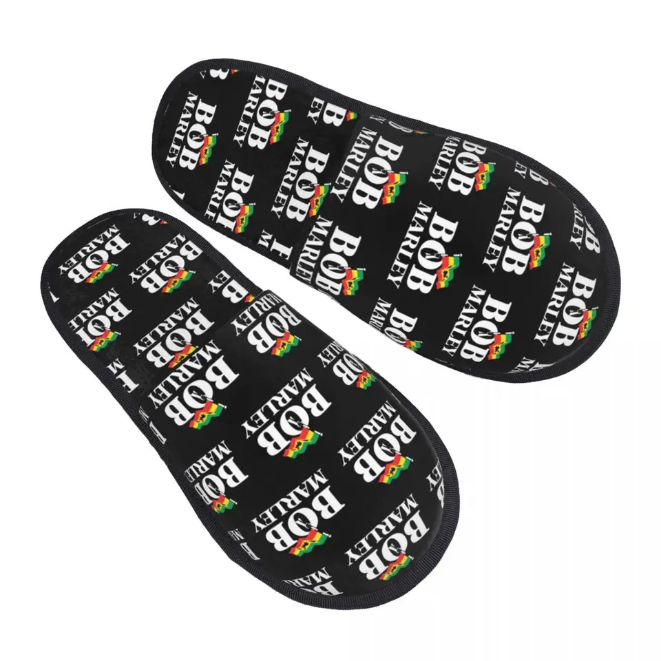 Custom Jamajka speváčka reggae rock bob Marley Soft Memory Foam House Plippers Dám