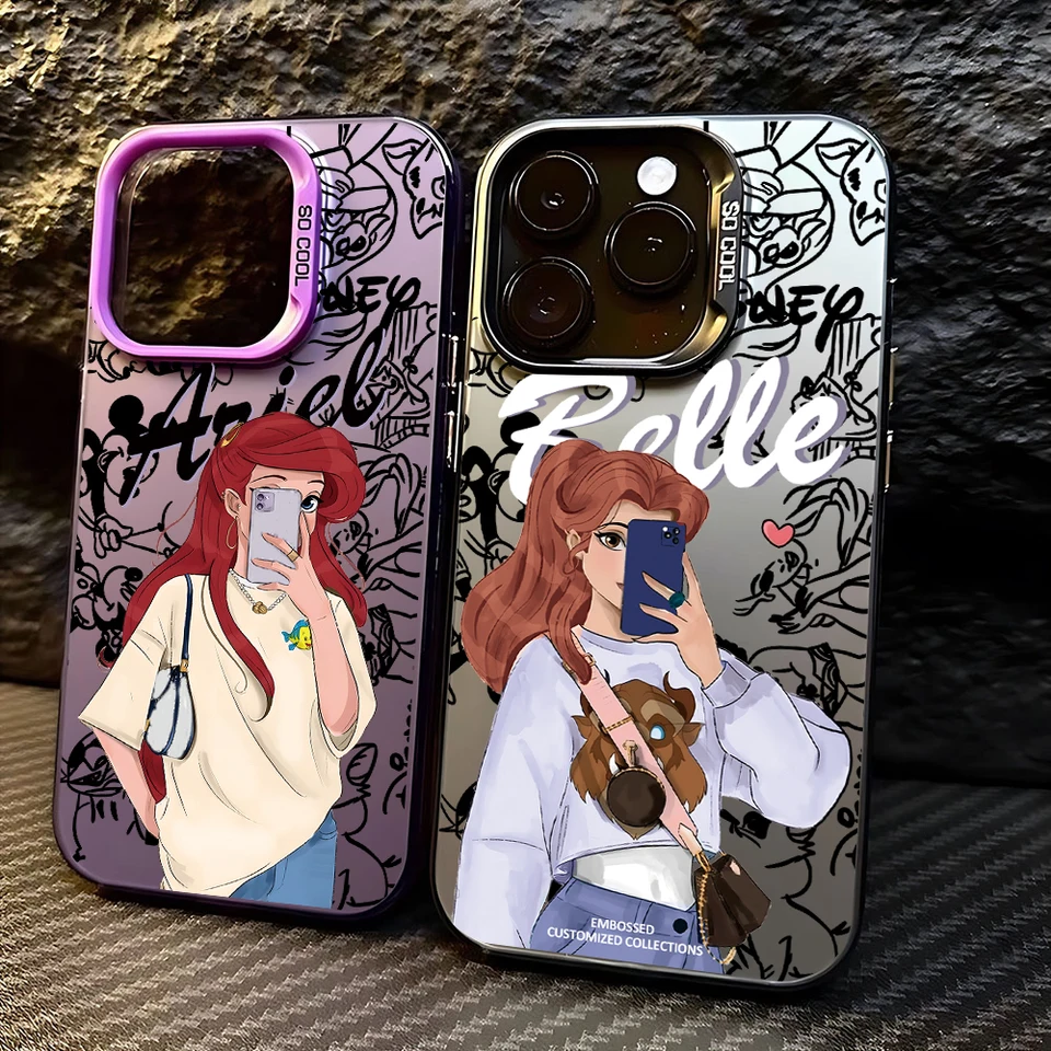 Cute Ariel Belle Princess Case pre Xiaomi Redmi A1 13C 9T Poznámka 7 8 9 10 11 12 13 Pro K60 Ultra 4G 5G Matte Shockproop Atter