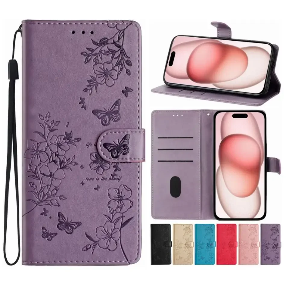 Cute Flower Butterfly Phase Pase pre Xiaomi Mi 10T 11 11T 12. 13 Lite 13T 14T Pro Redmi A1 A2 Card Slots Cover #phb